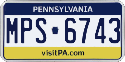 PA license plate MPS6743