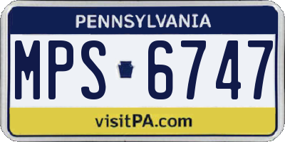 PA license plate MPS6747