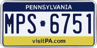PA license plate MPS6751