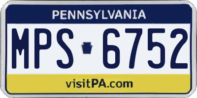 PA license plate MPS6752