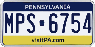PA license plate MPS6754