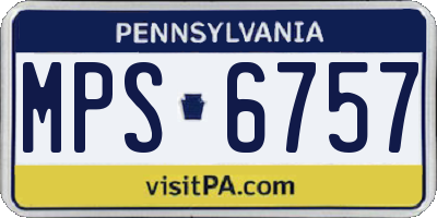 PA license plate MPS6757