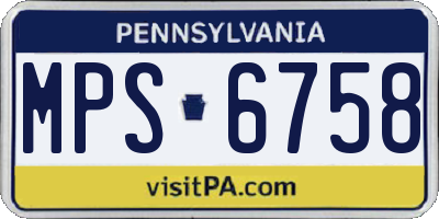 PA license plate MPS6758