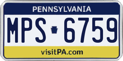 PA license plate MPS6759