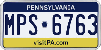 PA license plate MPS6763