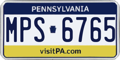 PA license plate MPS6765