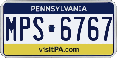 PA license plate MPS6767