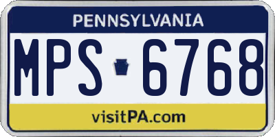 PA license plate MPS6768