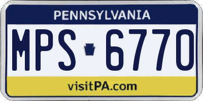 PA license plate MPS6770