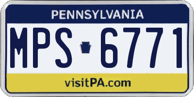 PA license plate MPS6771