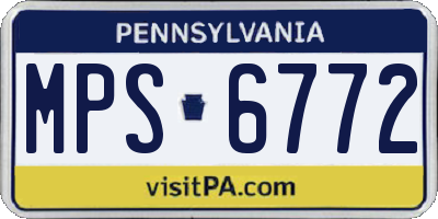 PA license plate MPS6772