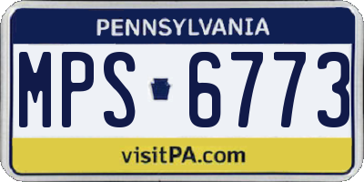 PA license plate MPS6773