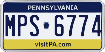 PA license plate MPS6774