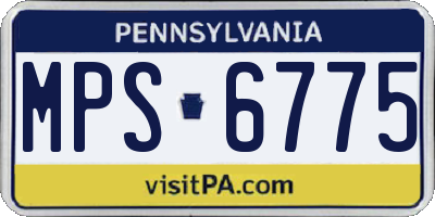 PA license plate MPS6775