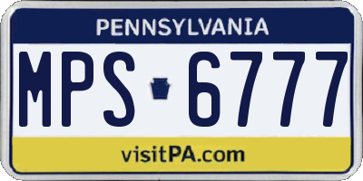 PA license plate MPS6777