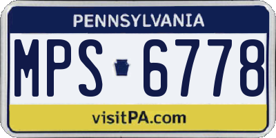 PA license plate MPS6778