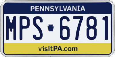 PA license plate MPS6781
