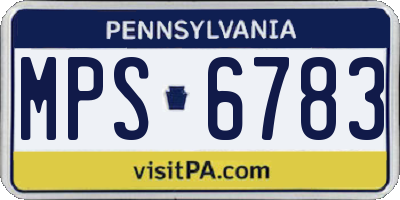 PA license plate MPS6783