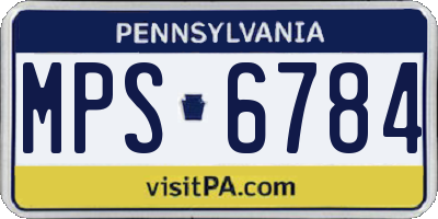 PA license plate MPS6784