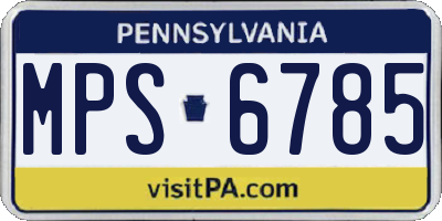 PA license plate MPS6785