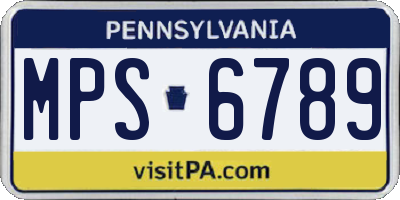 PA license plate MPS6789