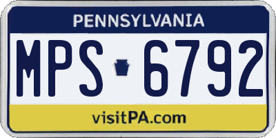 PA license plate MPS6792