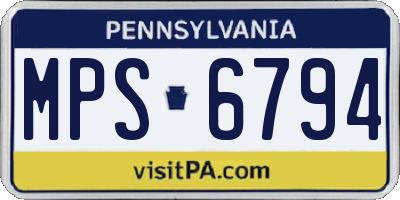 PA license plate MPS6794
