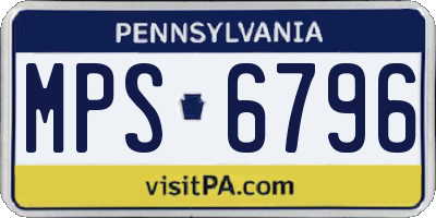 PA license plate MPS6796