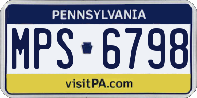PA license plate MPS6798