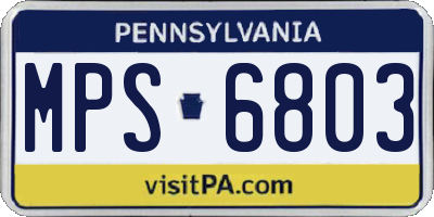 PA license plate MPS6803
