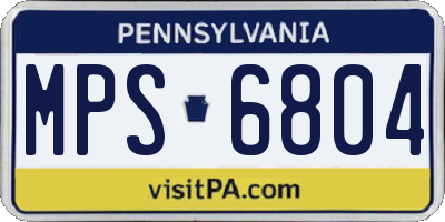 PA license plate MPS6804