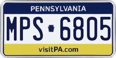 PA license plate MPS6805