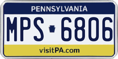 PA license plate MPS6806