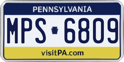 PA license plate MPS6809