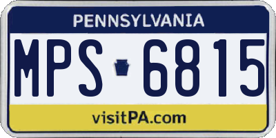 PA license plate MPS6815