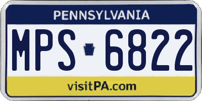 PA license plate MPS6822