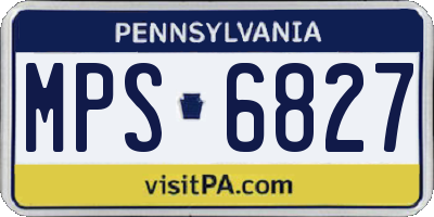PA license plate MPS6827