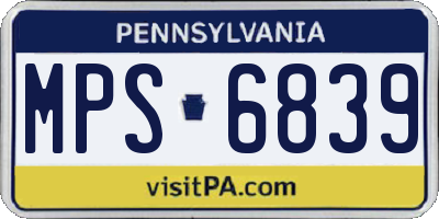 PA license plate MPS6839