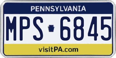 PA license plate MPS6845