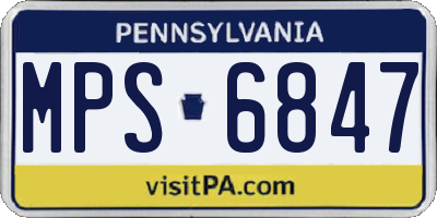 PA license plate MPS6847