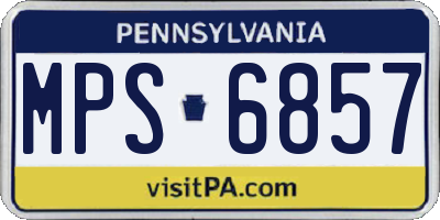 PA license plate MPS6857