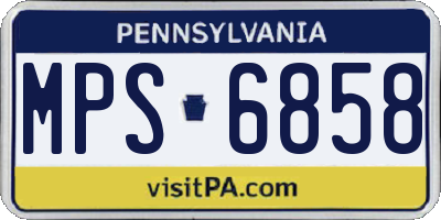 PA license plate MPS6858