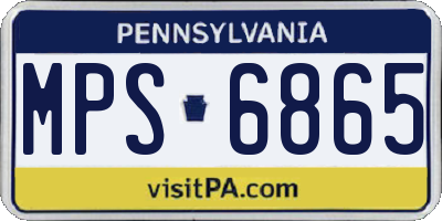 PA license plate MPS6865