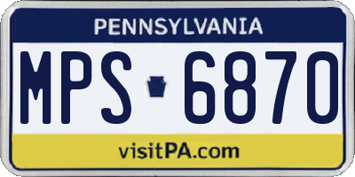 PA license plate MPS6870