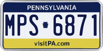 PA license plate MPS6871