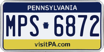 PA license plate MPS6872