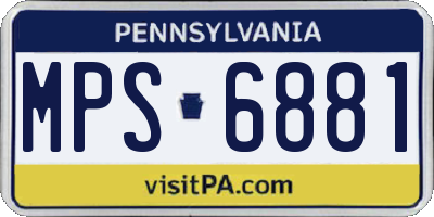 PA license plate MPS6881