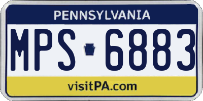 PA license plate MPS6883