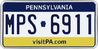 PA license plate MPS6911