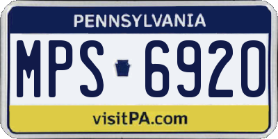 PA license plate MPS6920
